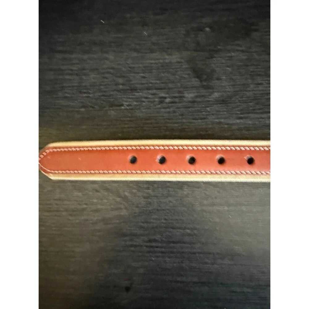 Tommy Bahama Mens Genuine Leather Canvas Belt Tan Brown Size 44